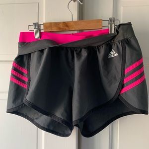 Adidas Pink and Grey athletic shorts